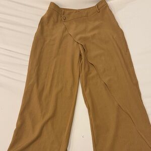 Stylish Tan Wide-Leg Pants